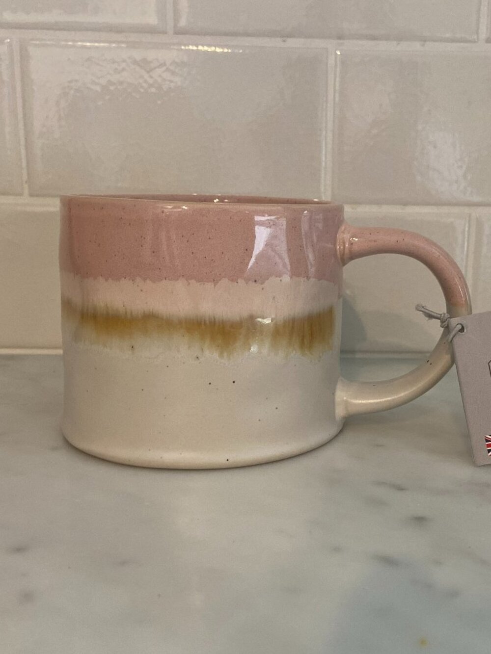 Scandi Home Pink, Cream and Beige Ceramic Mug NWT